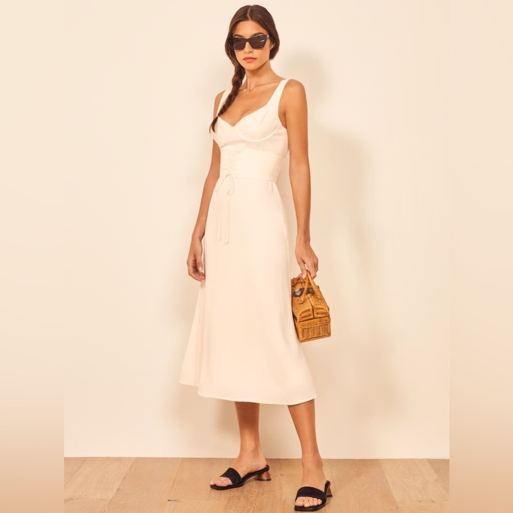 Reformation Sigrid Cream Midi Dress
